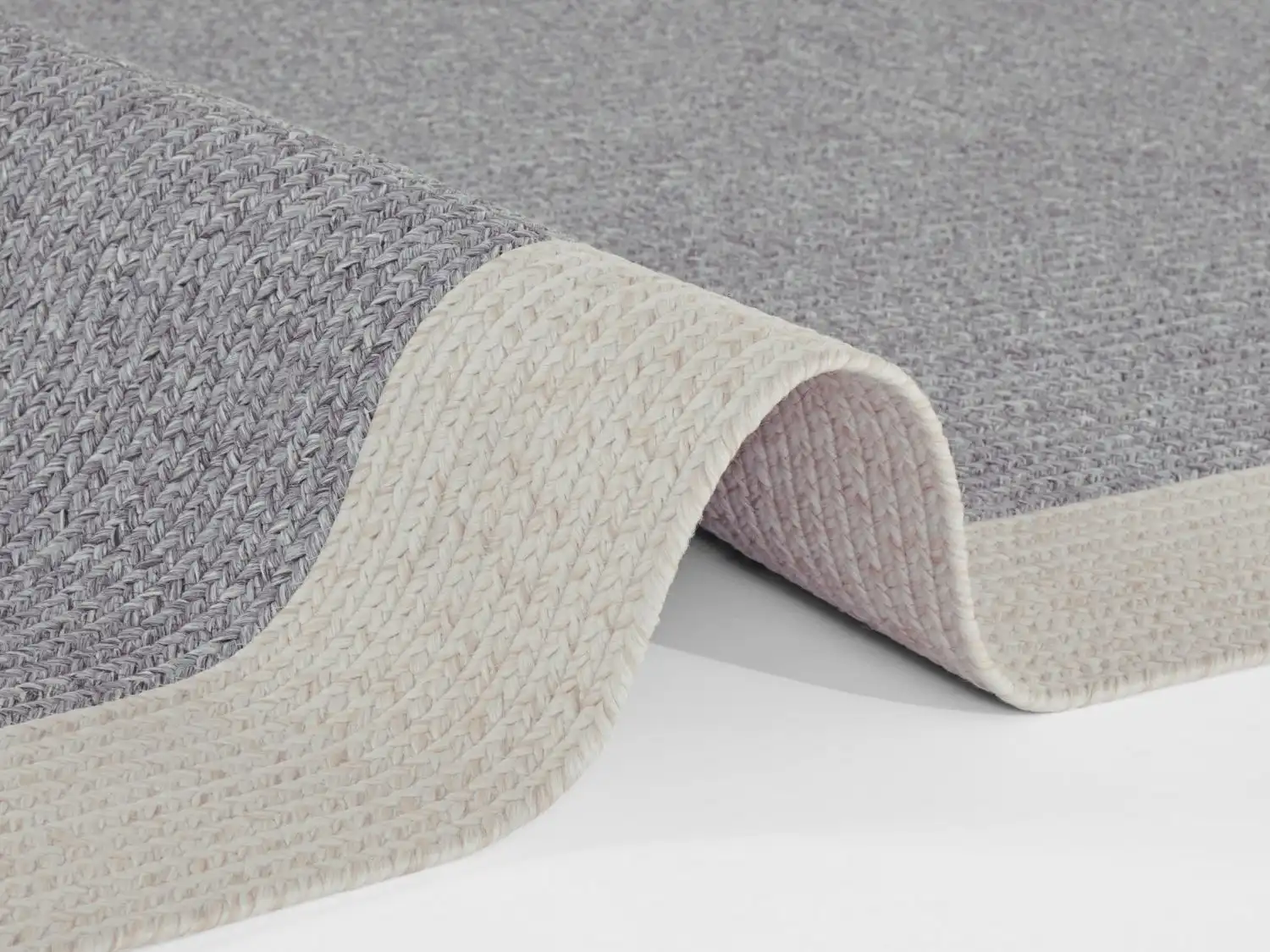 Braided 105555 Trenzado Grey Cream Rug - Image 4