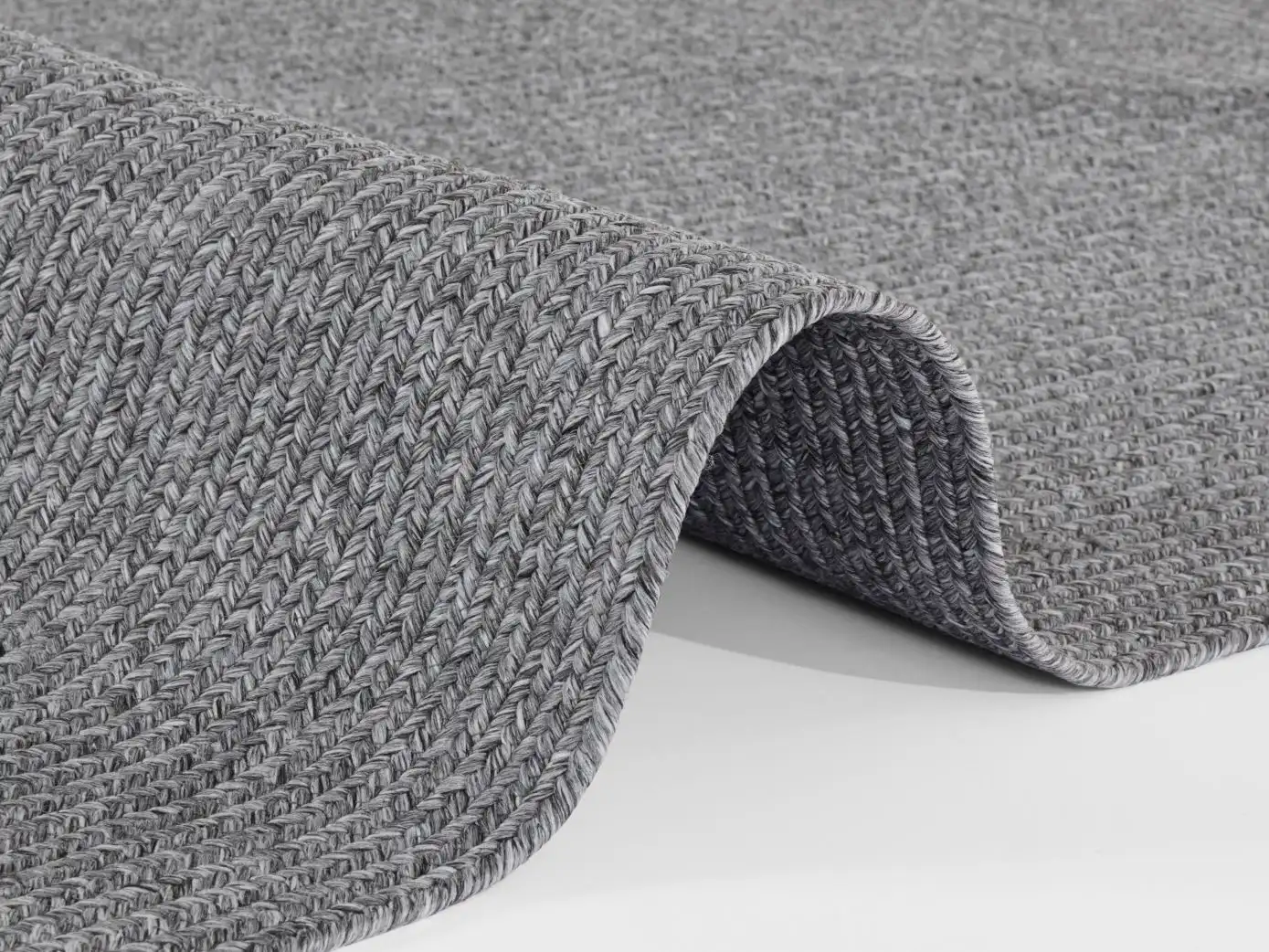 Braided 105551 Trenzado Light Grey Rug - Image 4