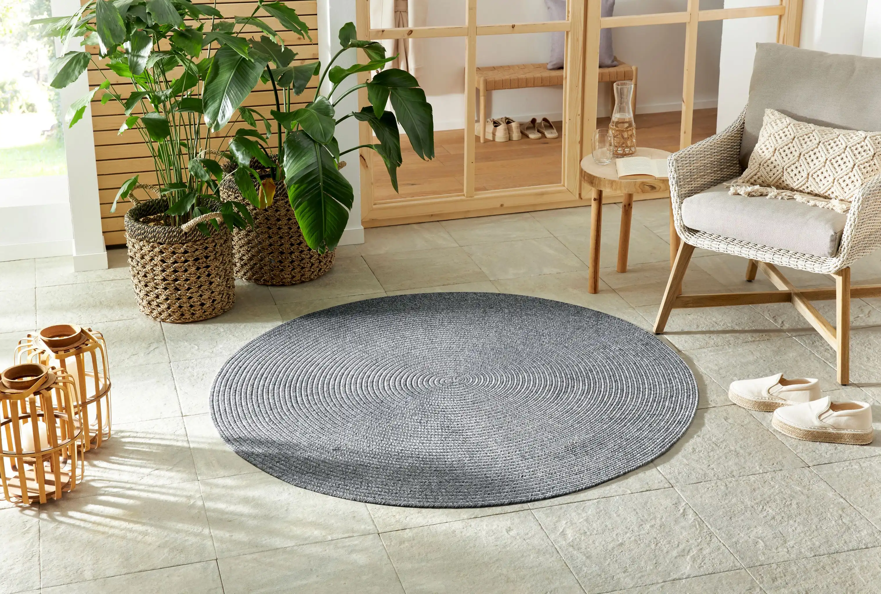 Braided 105551 Trenzado Light Grey Rug - Image 5