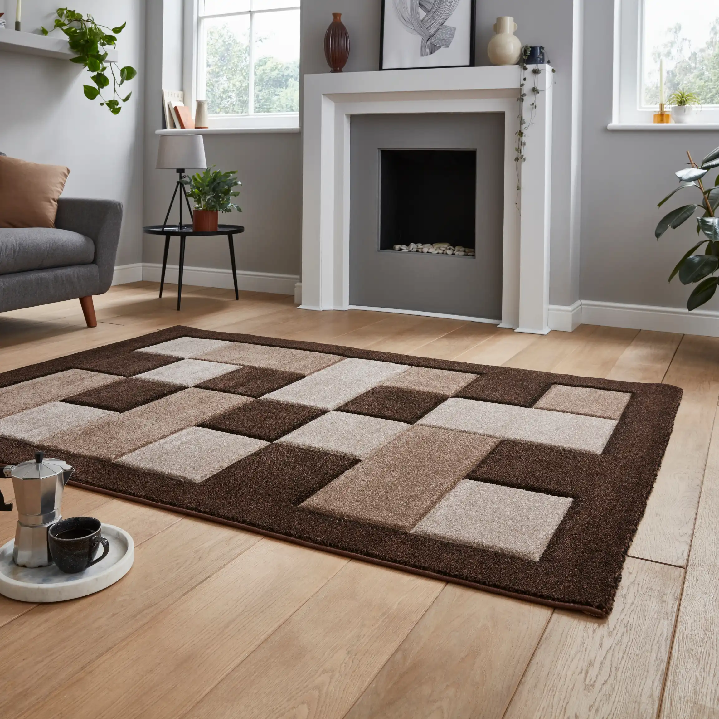 Brooklyn BRK04 Brown Beige Rug - Image 5