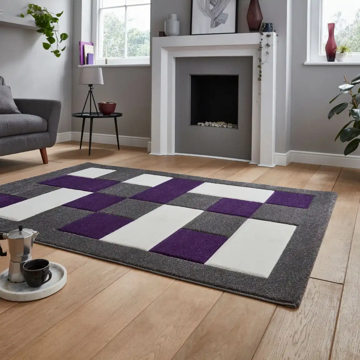 Brooklyn BRK04 Grey Purple Rug - Image 6