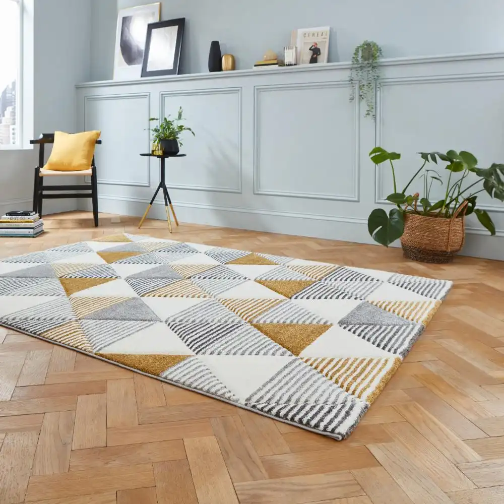 Brooklyn BRK15 Grey Yellow Rug - Image 2
