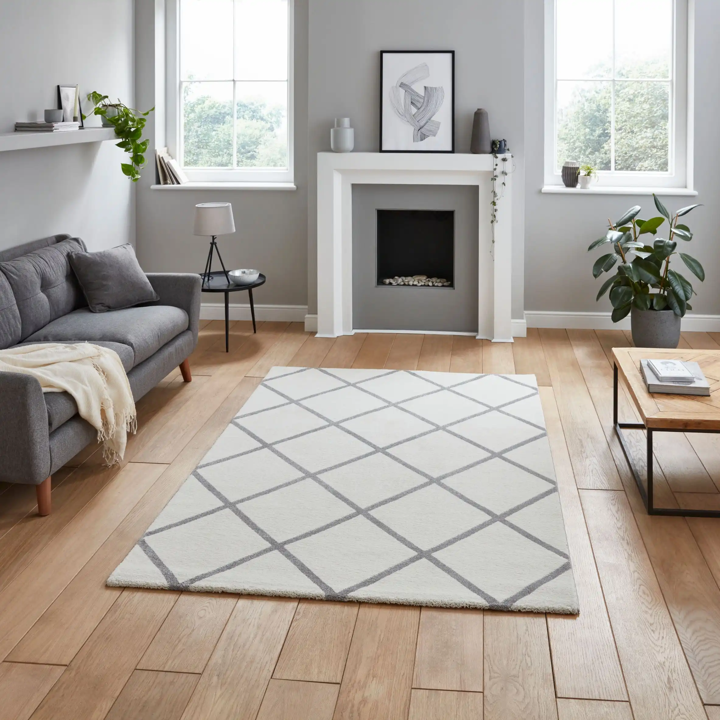 Brooklyn BRK35 Cream Grey Rug