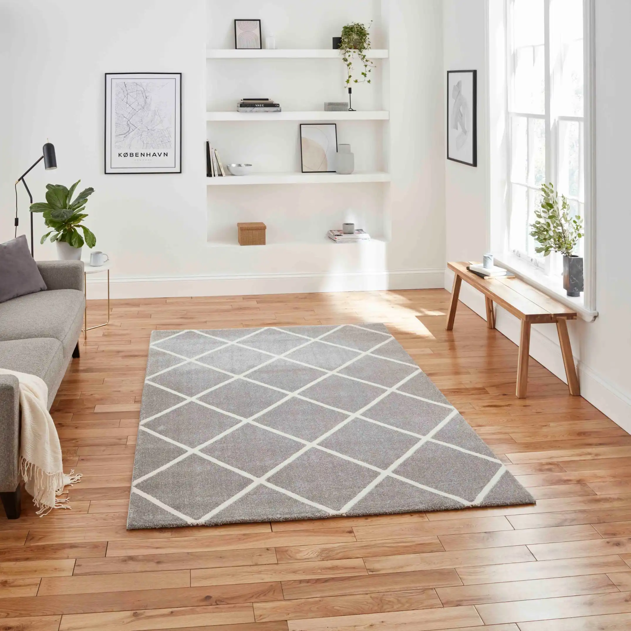 Brooklyn BRK35 Grey Cream Rug