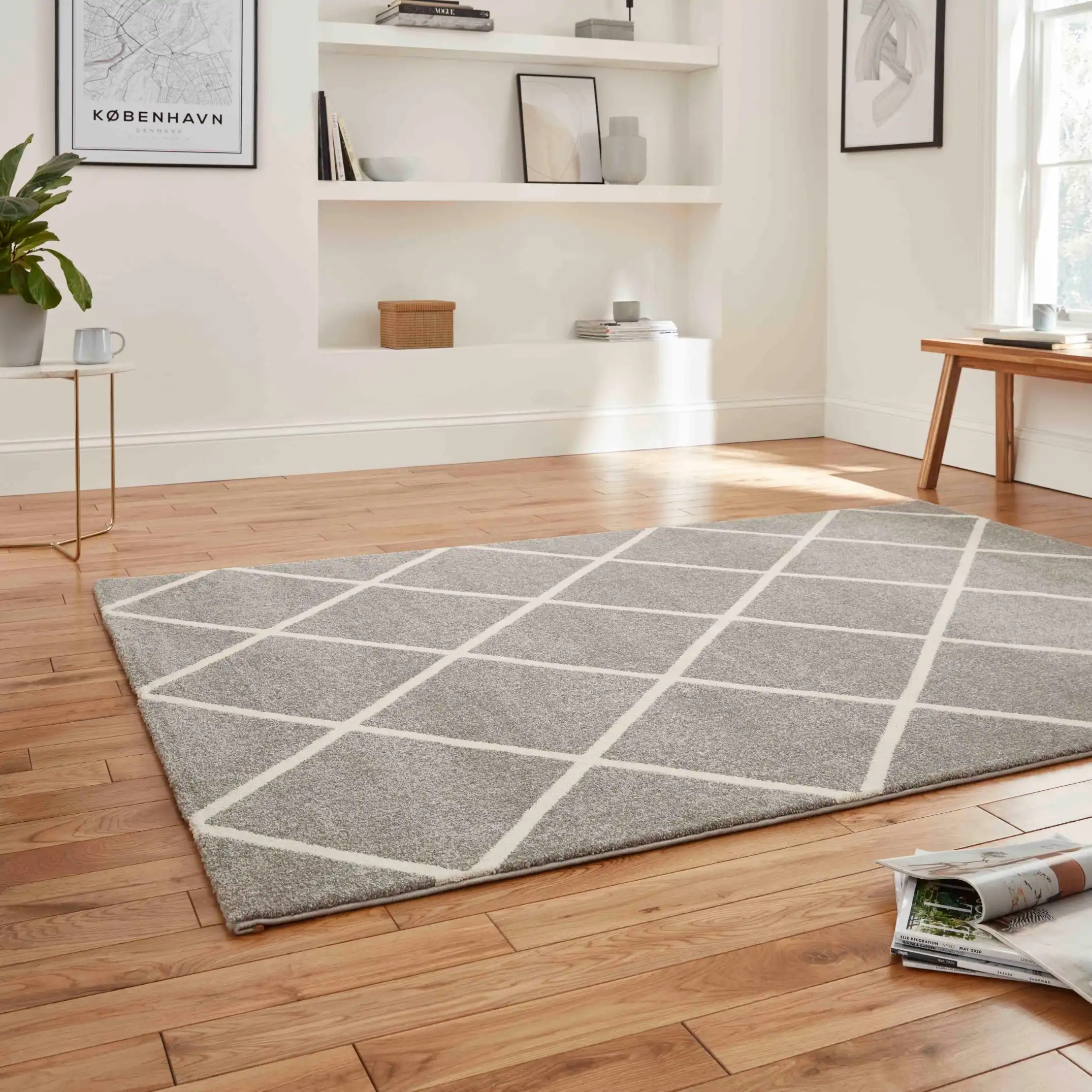 Brooklyn BRK35 Grey Cream Rug - Image 3