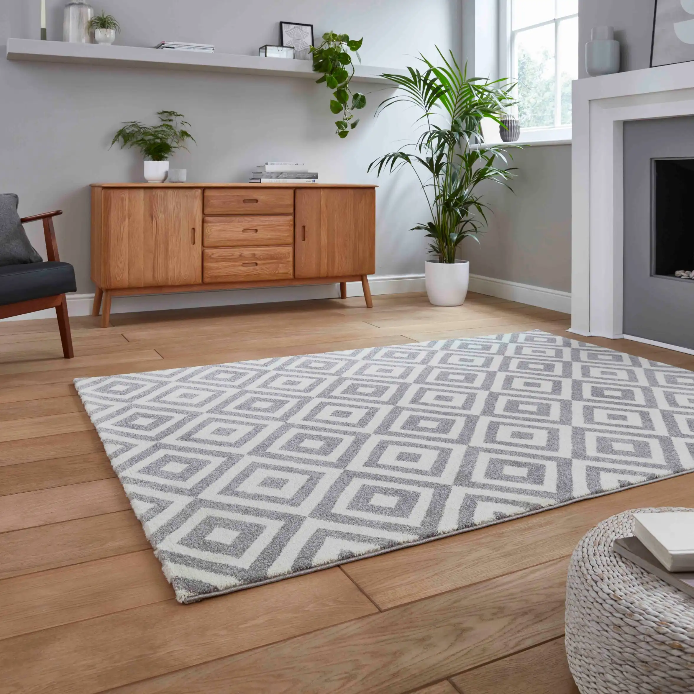 Brooklyn BRK89 Grey White Rug - Image 4