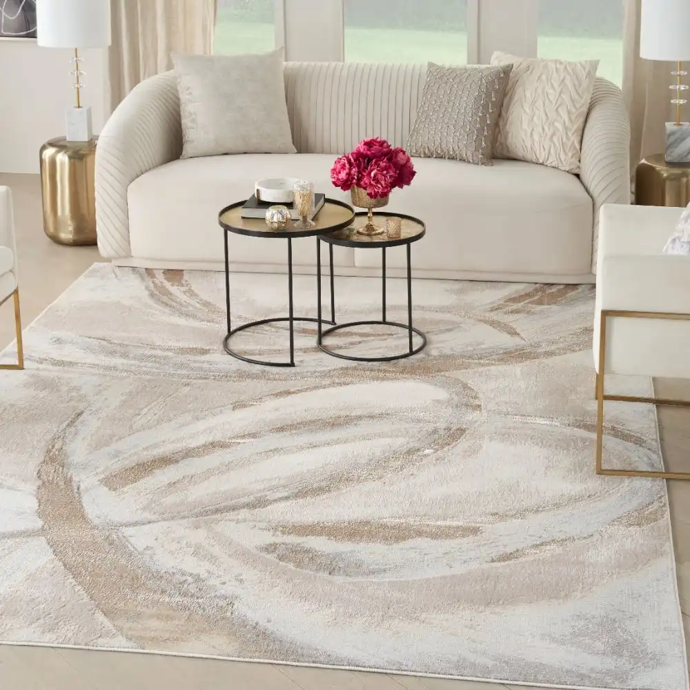 Brushstrokes BSK01 Beige Grey Rug - Image 6