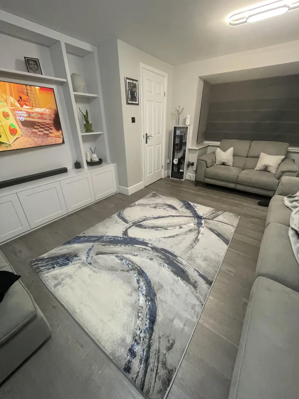 Brushstrokes BSK02 Grey Navy Rug - Image 2