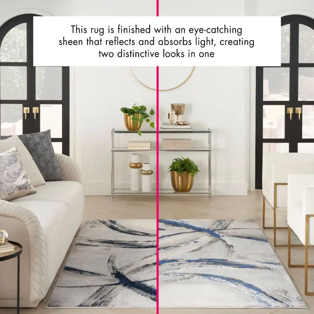 Brushstrokes BSK02 Grey Navy Rug - Image 5