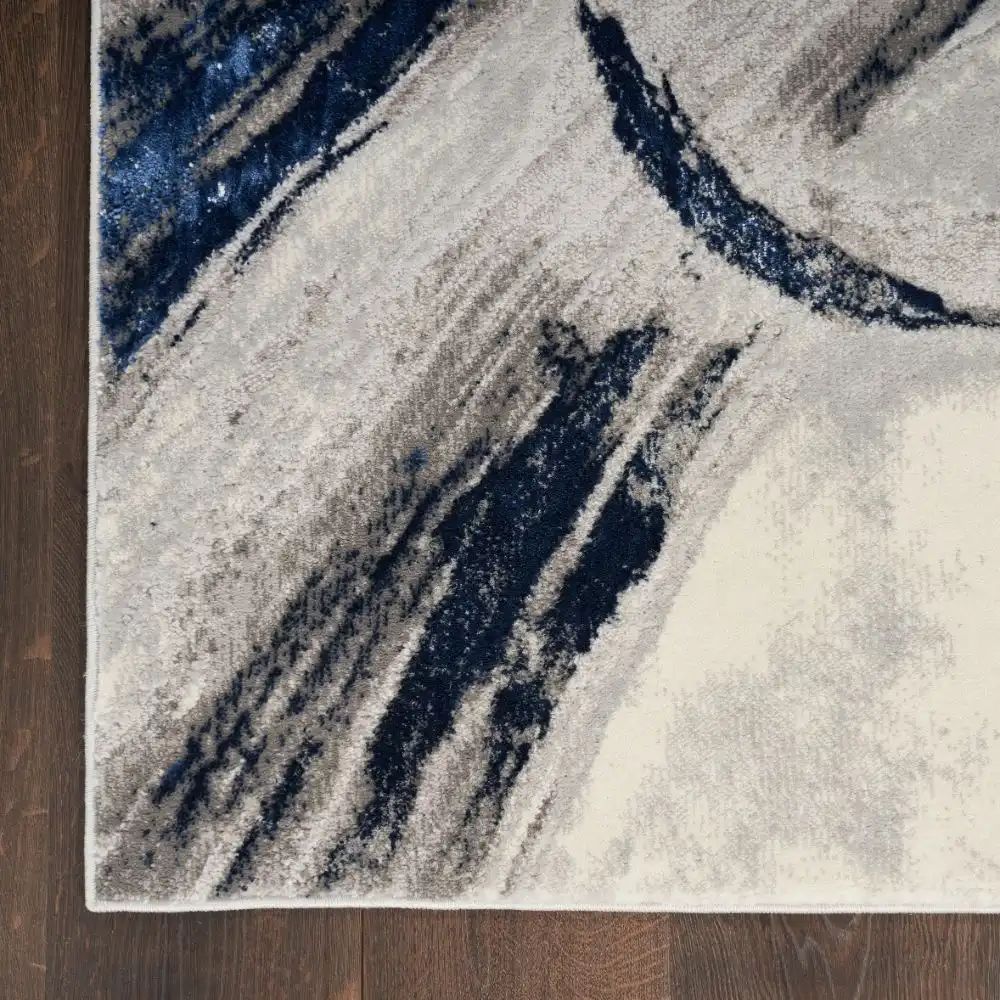 Brushstrokes BSK02 Grey Navy Rug - Image 8