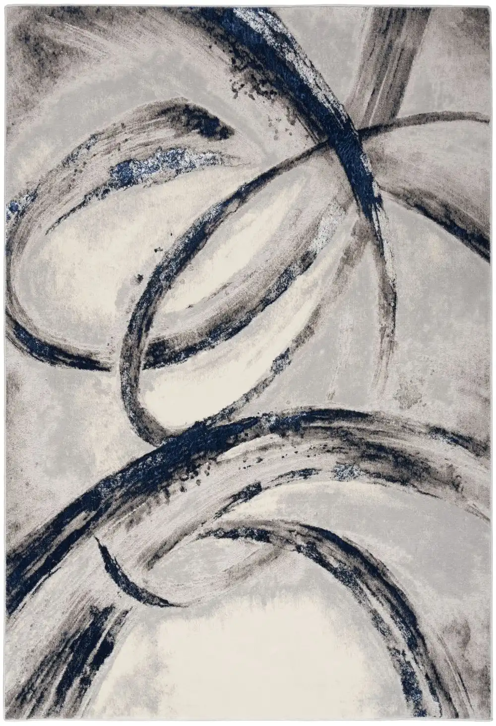 Brushstrokes BSK02 Grey Navy Rug - Image 9