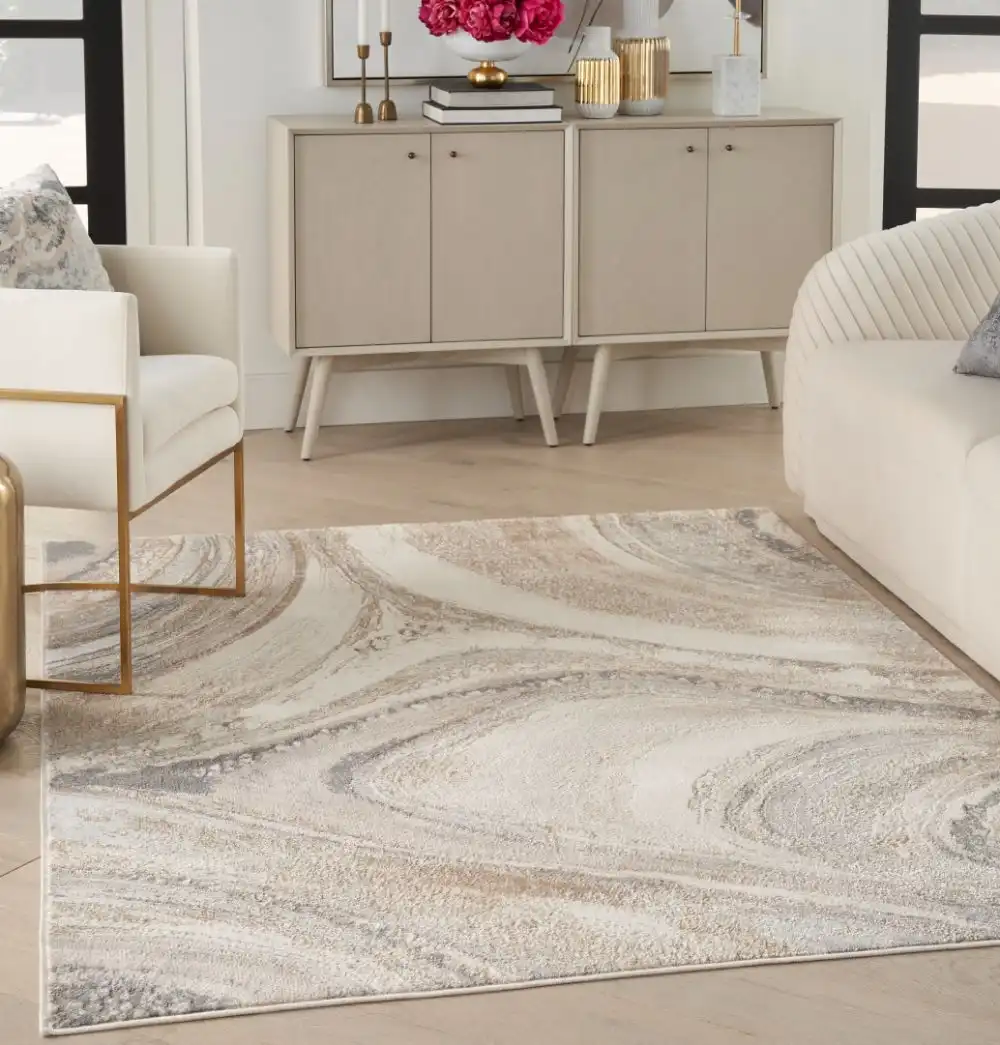 Brushstrokes BSK03 Cream Grey Rug