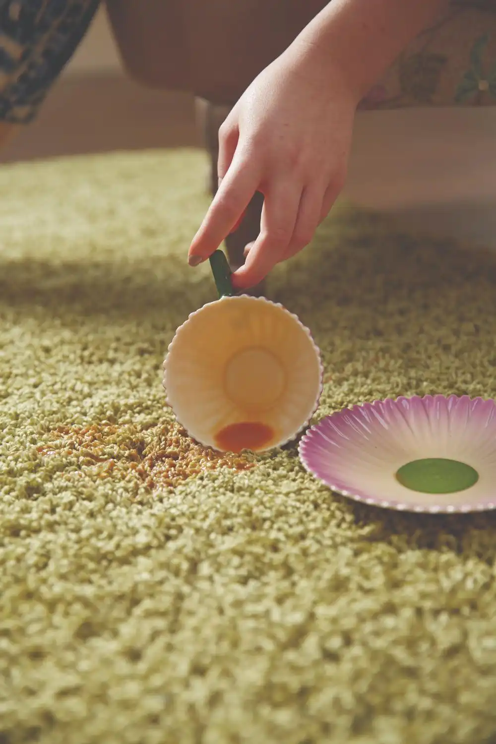Buddy Washable Olive Green Rug - Image 3