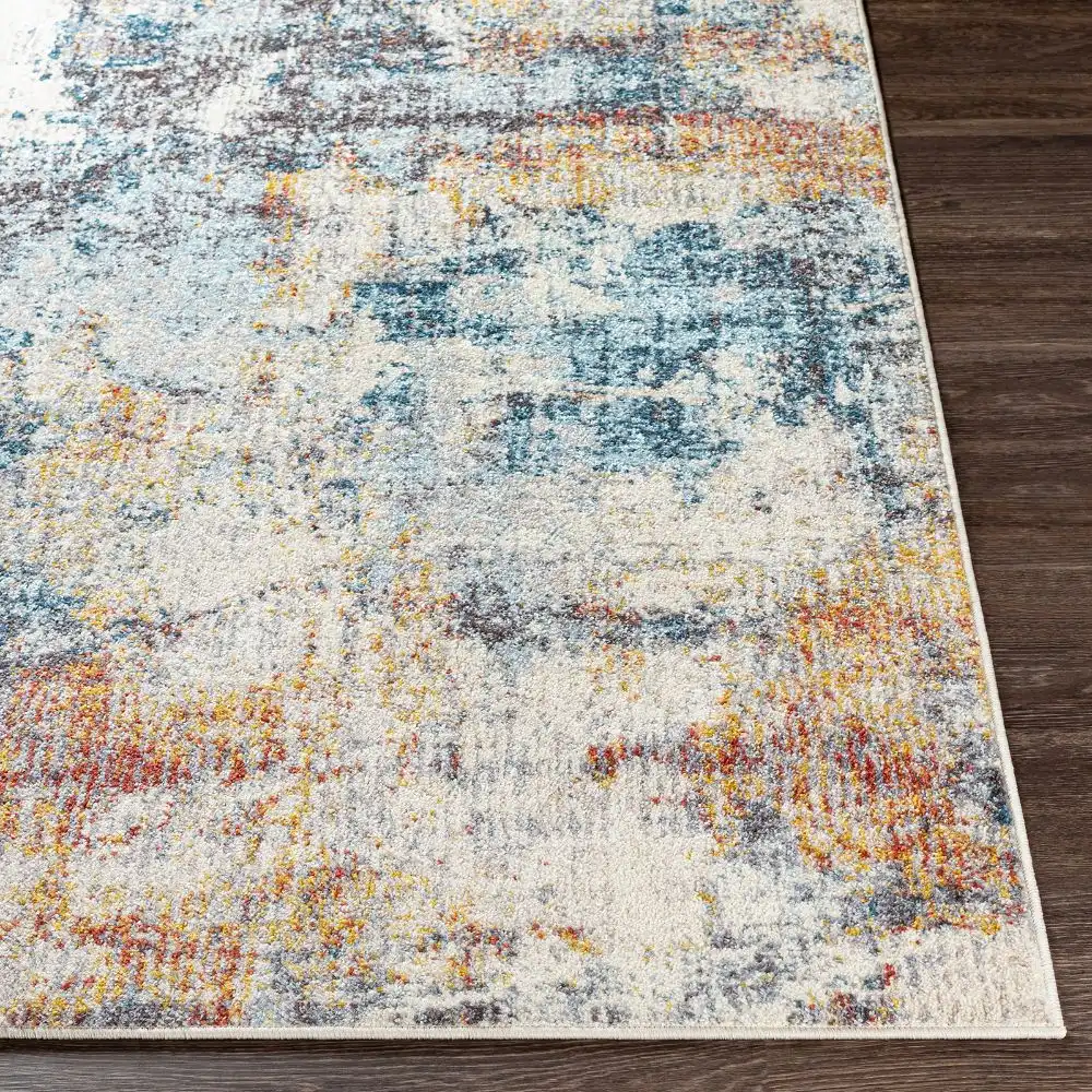 Valerie Abstract Modern Marble Dark Blue Rug - Image 7
