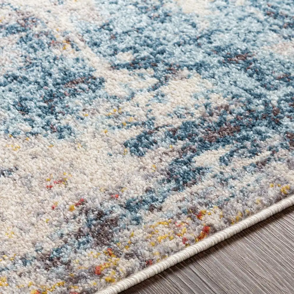 Valerie Abstract Modern Marble Dark Blue Rug - Image 8