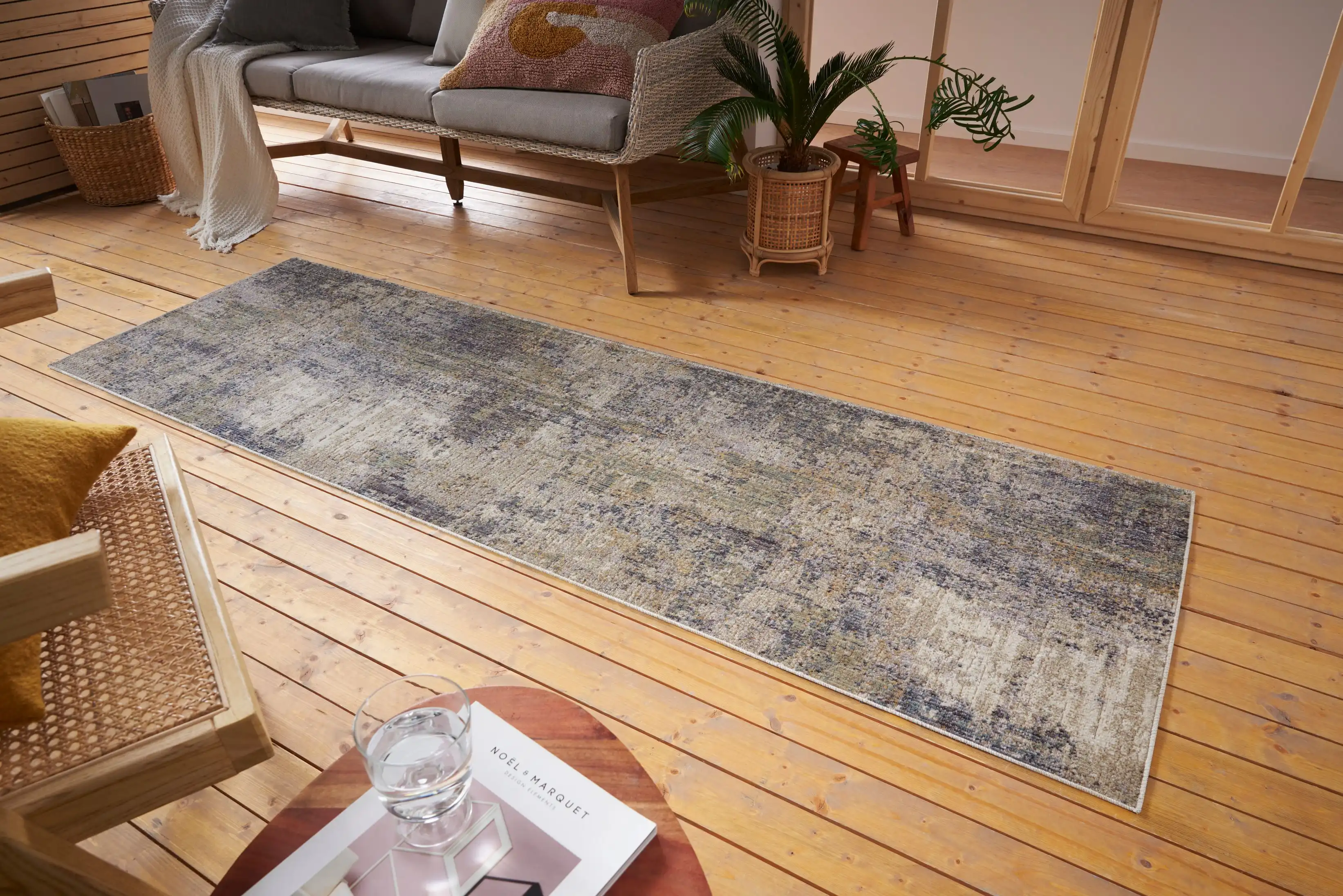 Cairo Washable 105586 Gizeh Cream Blue Rug - Image 5