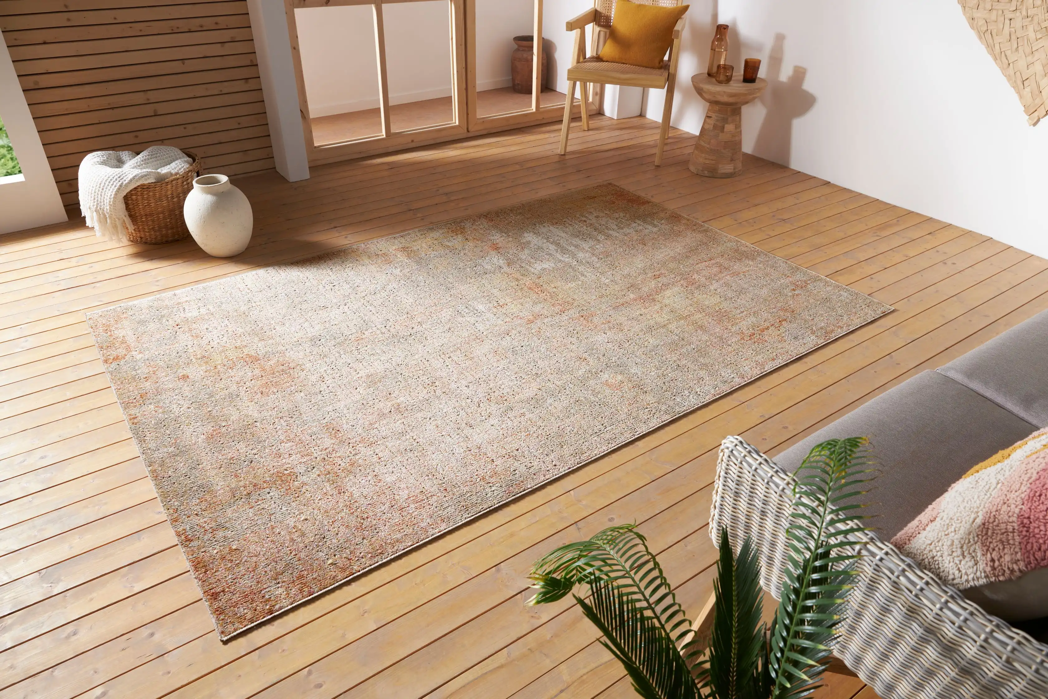 Cairo Washable 105585 Gizeh Cream Red Rug