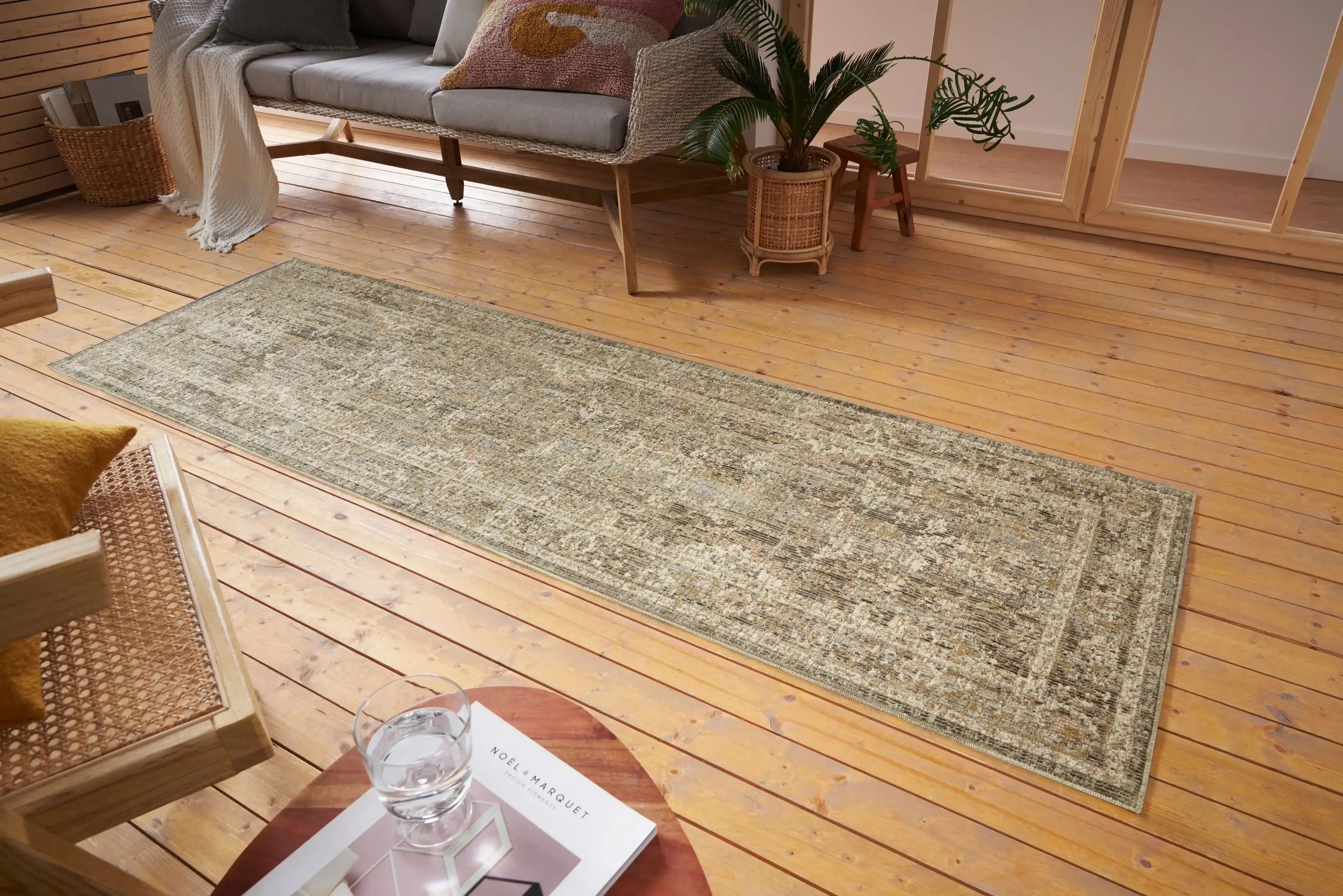 Cairo Washable 105592 Luxor Black Cream Rug - Image 5