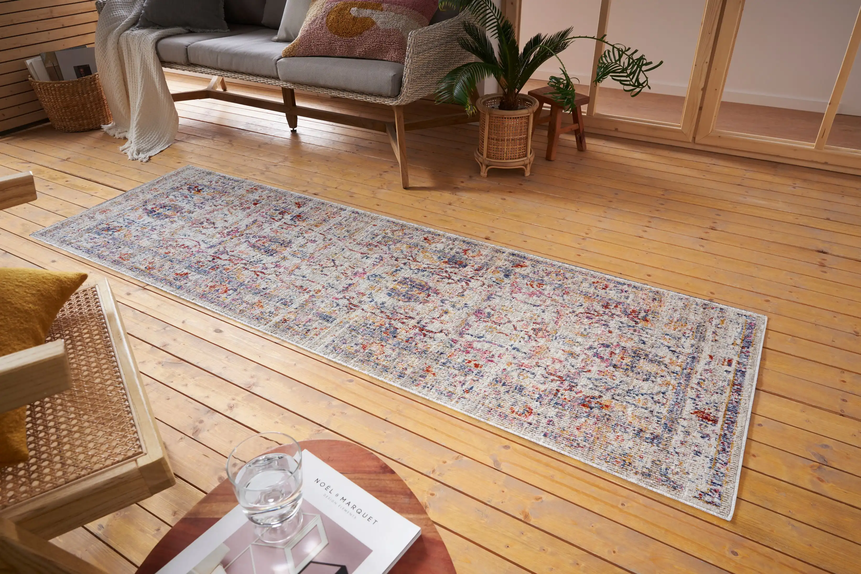 Cairo Washable 105591 Luxor Cream Multi Rug - Image 5
