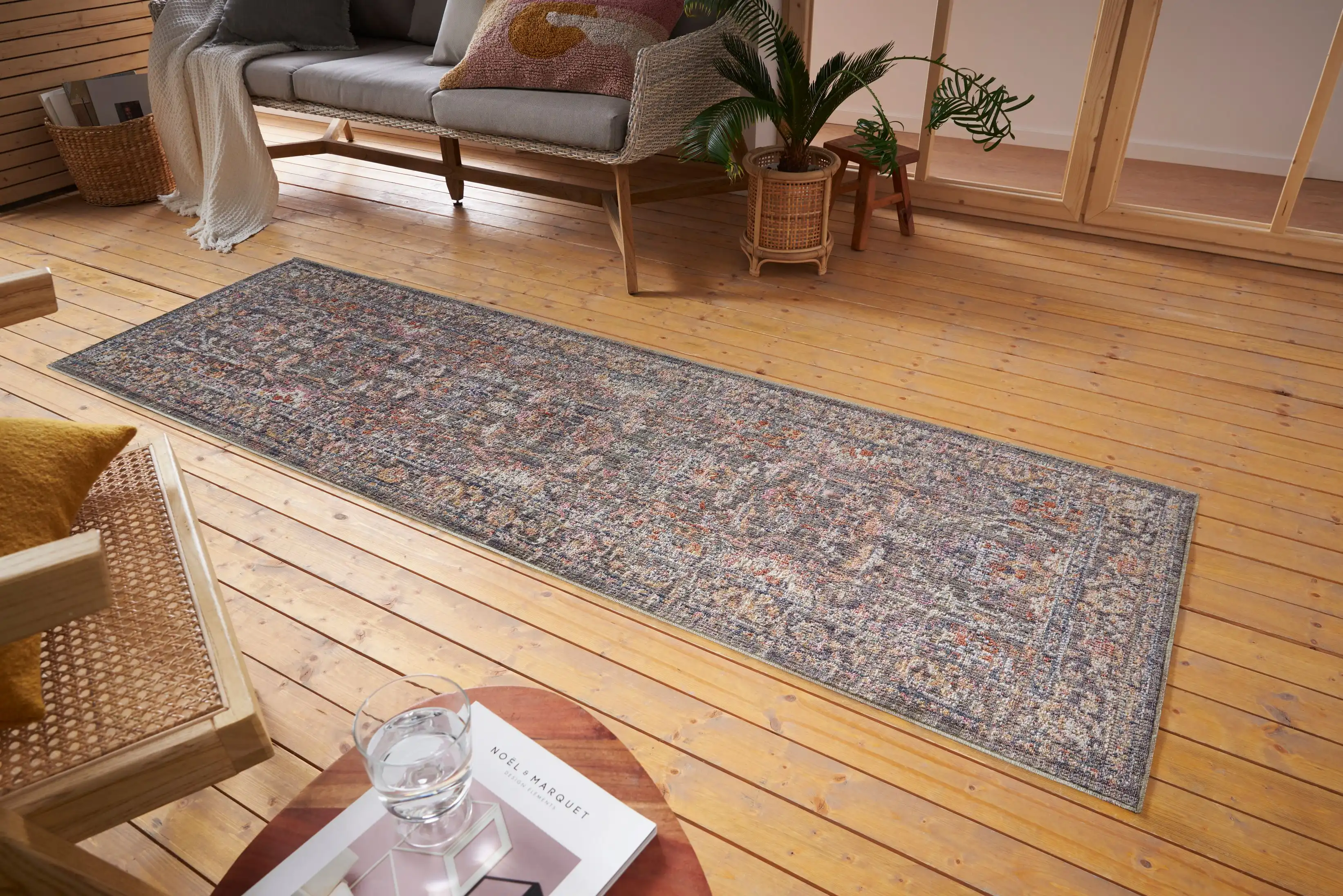 Cairo Washable Port Cream Blue Rug - Image 5