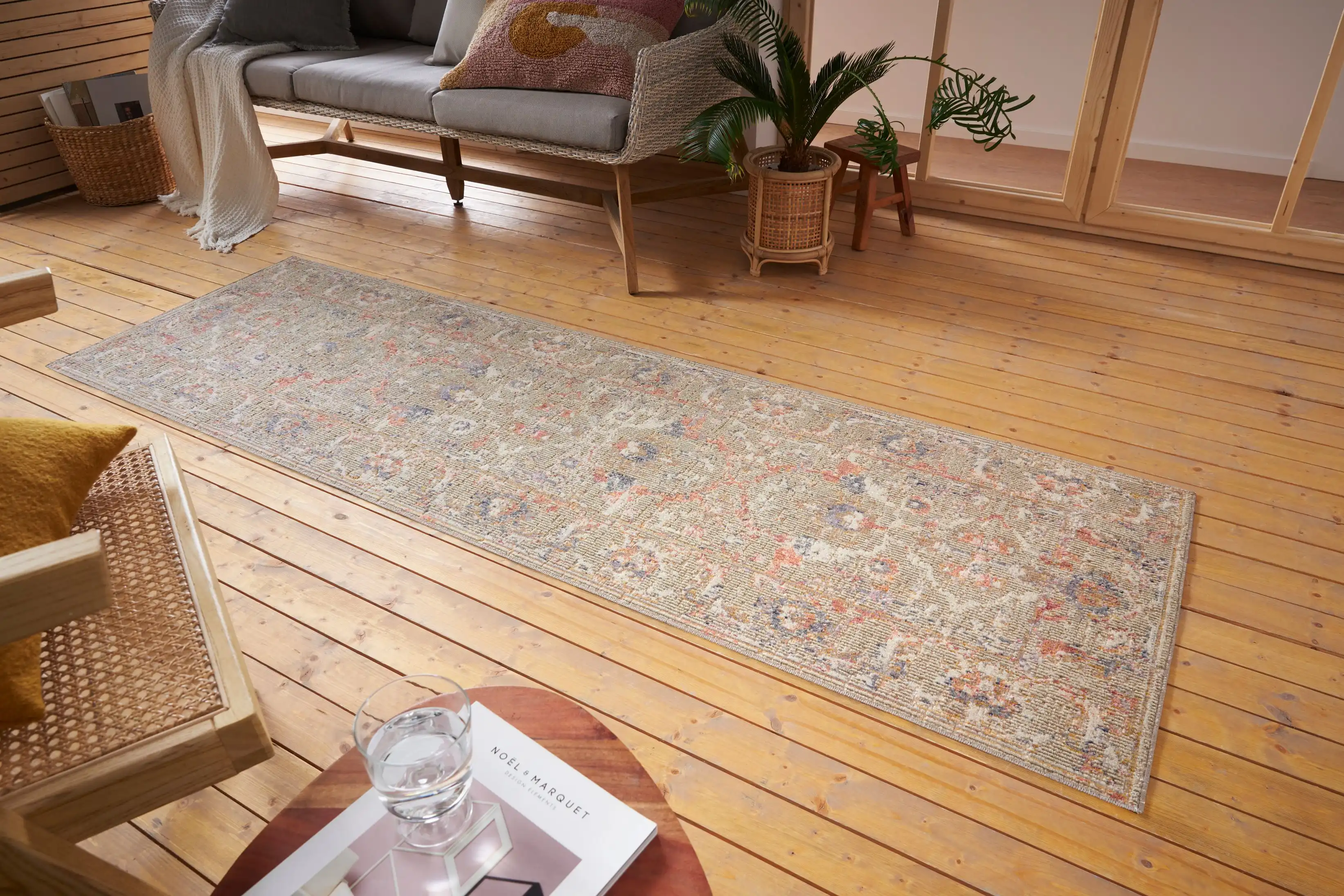 Cairo Washable 105587 Port Cream Red Rug - Image 5