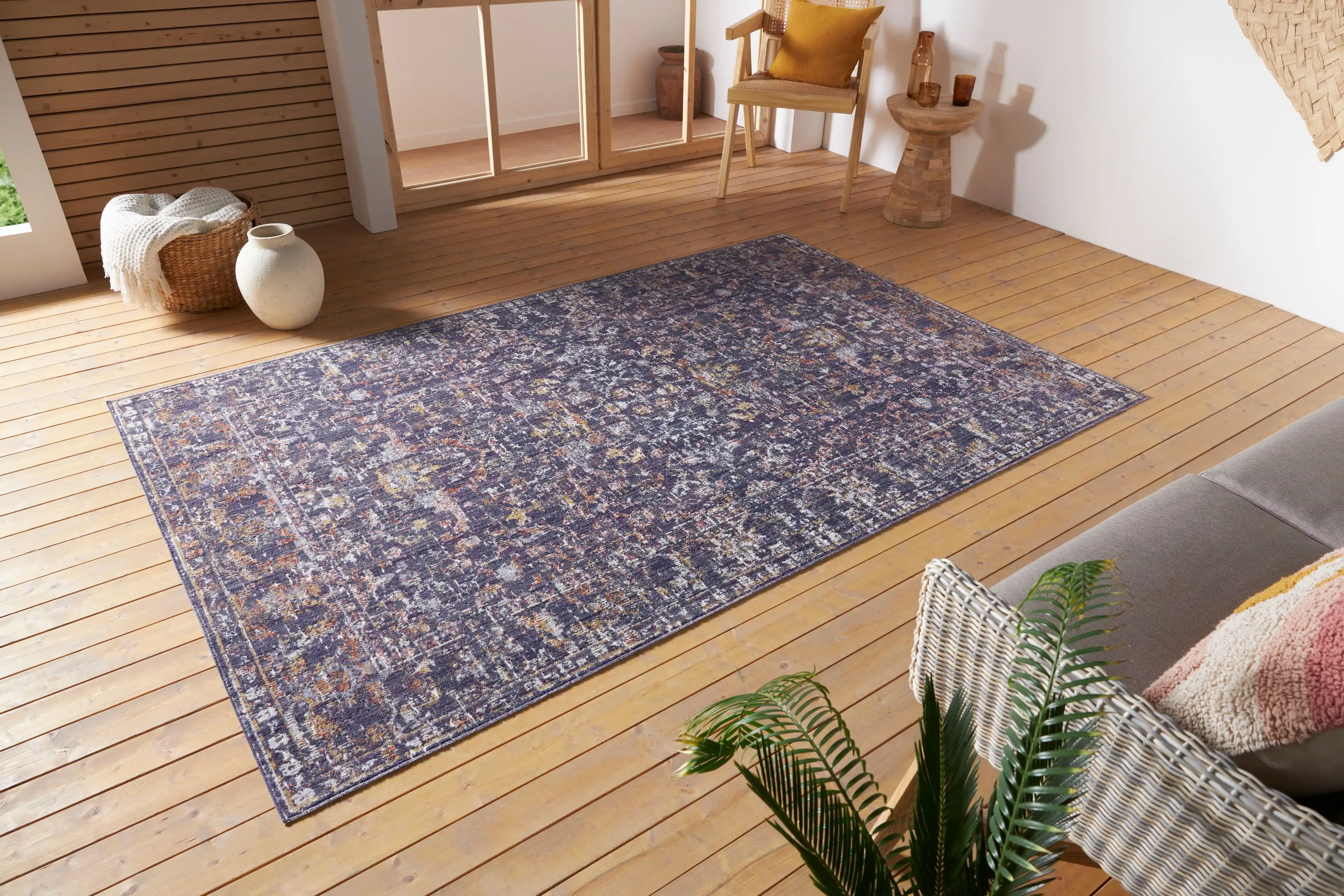 Cairo Washable 105593 Sues Grey Multi Rug