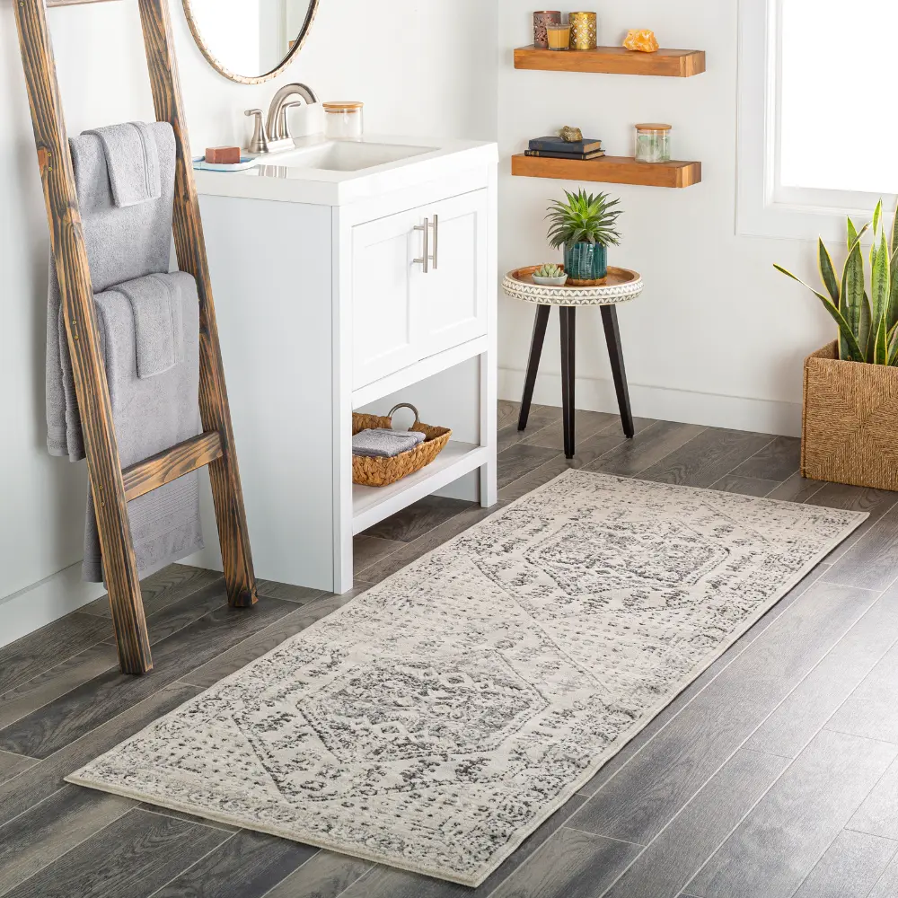 Calix Vintage Oriental Boho Beige/Grey Rug - Image 10
