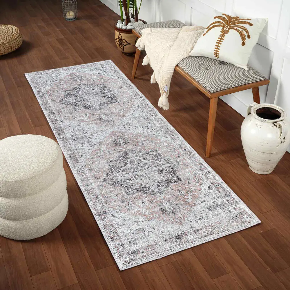 CAPUCINE Machine Washable Modern Boho Grey Rug - Image 5