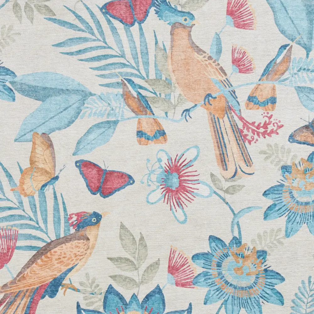 Catherine Lansfield Amaya Tropical Birds Blue Washable  Blue  Rug - Image 6