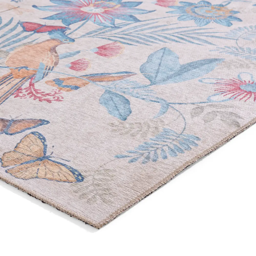 Catherine Lansfield Amaya Tropical Birds Blue Washable  Blue  Rug - Image 7