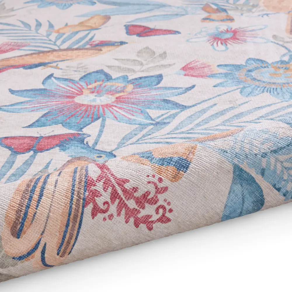 Catherine Lansfield Amaya Tropical Birds Blue Washable  Blue  Rug - Image 8