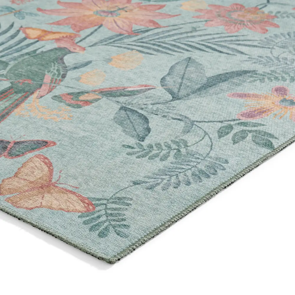 Catherine Lansfield Amaya Tropical Birds Green Washable  Green  Rug - Image 4
