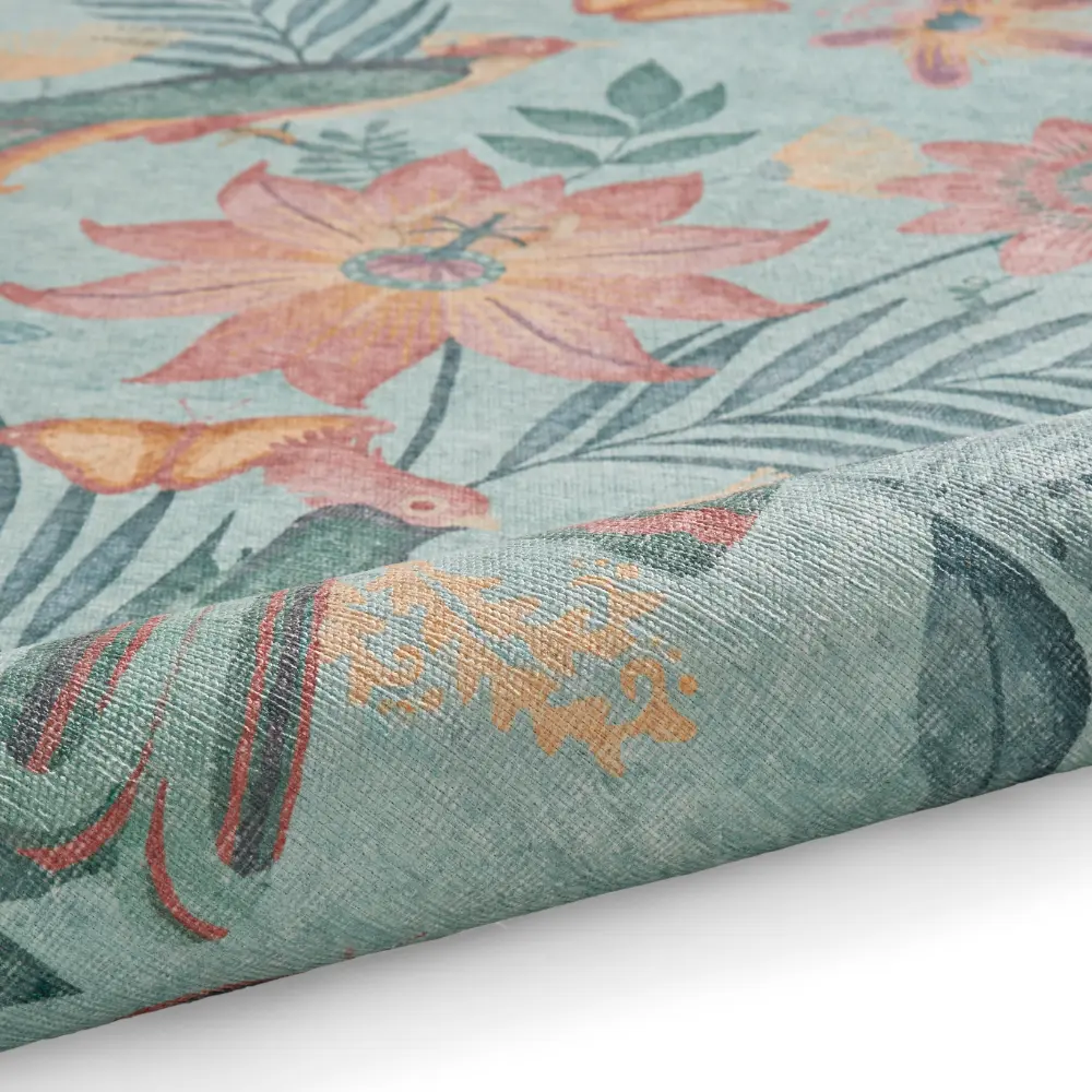 Catherine Lansfield Amaya Tropical Birds Green Washable  Green  Rug - Image 6