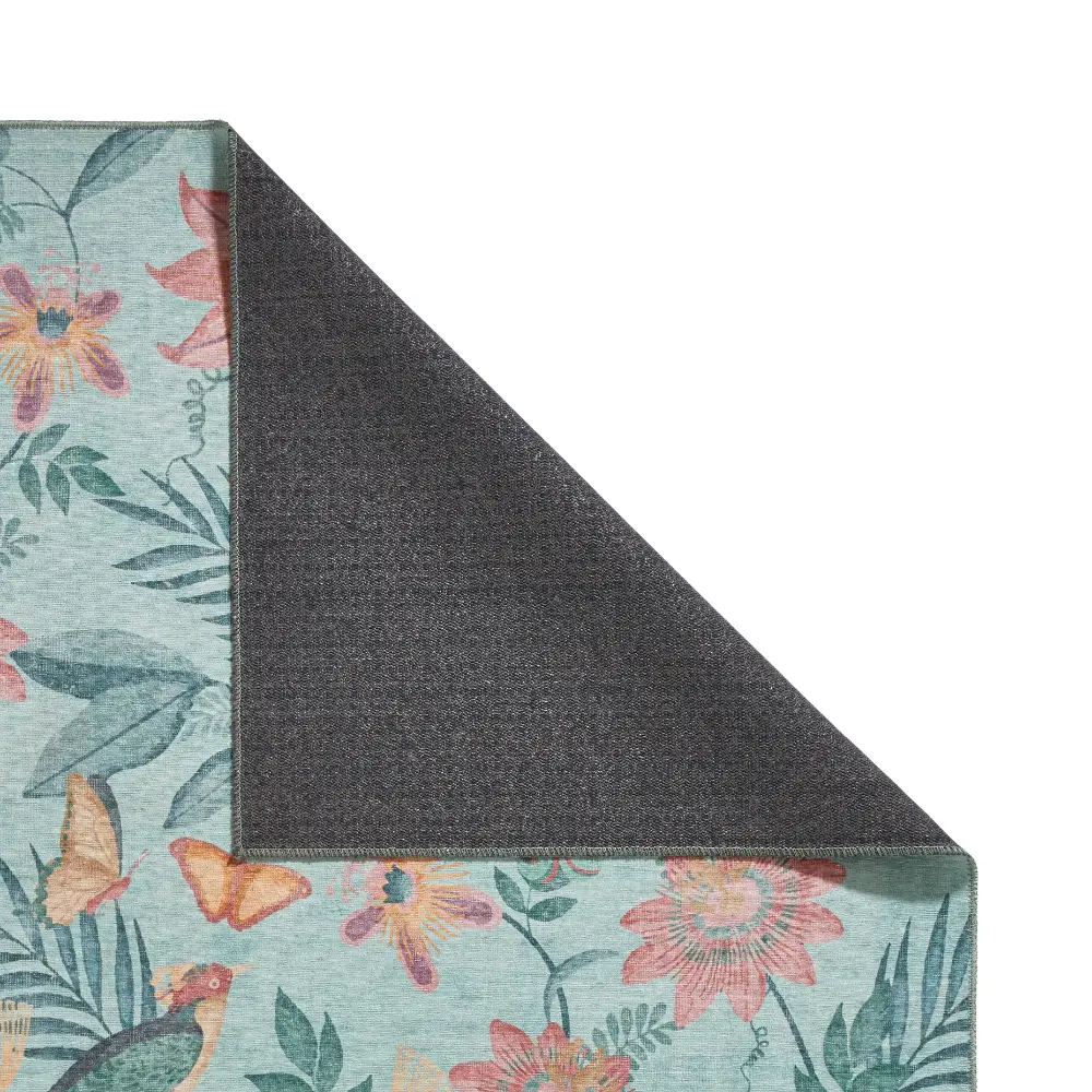 Catherine Lansfield Amaya Tropical Birds Green Washable  Green  Rug - Image 8