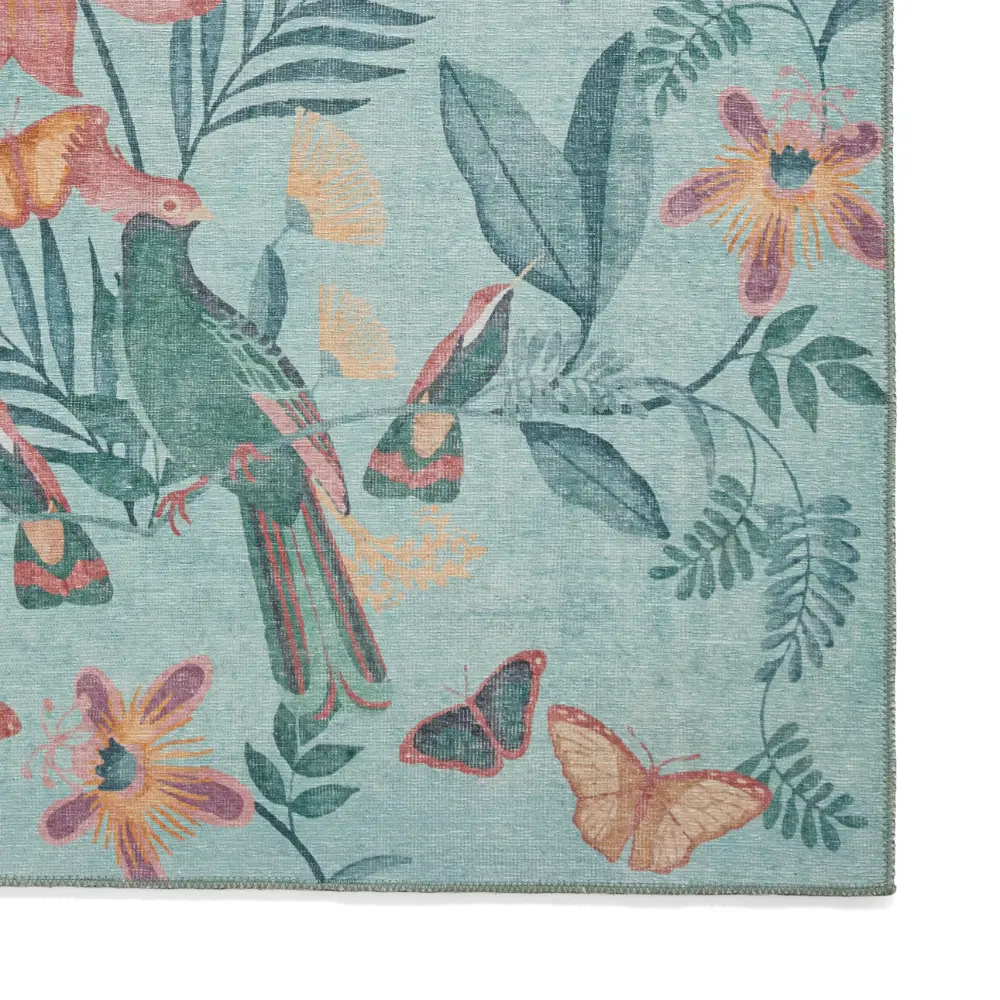 Catherine Lansfield Amaya Tropical Birds Green Washable  Green  Rug - Image 9