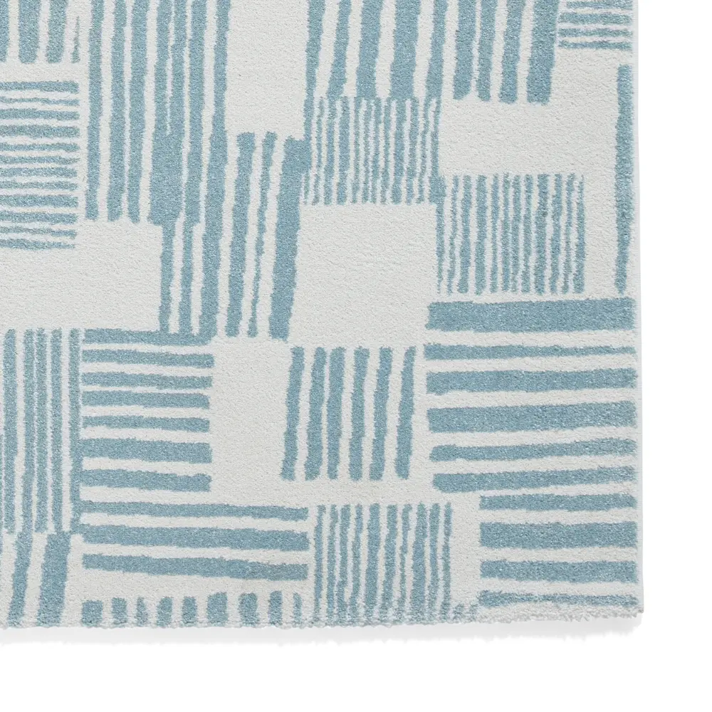 Catherine Lansfield Blocks Modern Abstract Blue Rug - Image 4