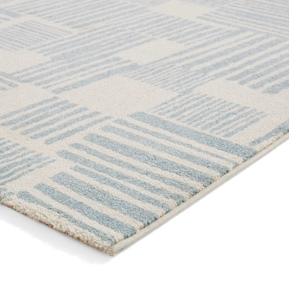 Catherine Lansfield Blocks Modern Abstract Blue Rug - Image 6