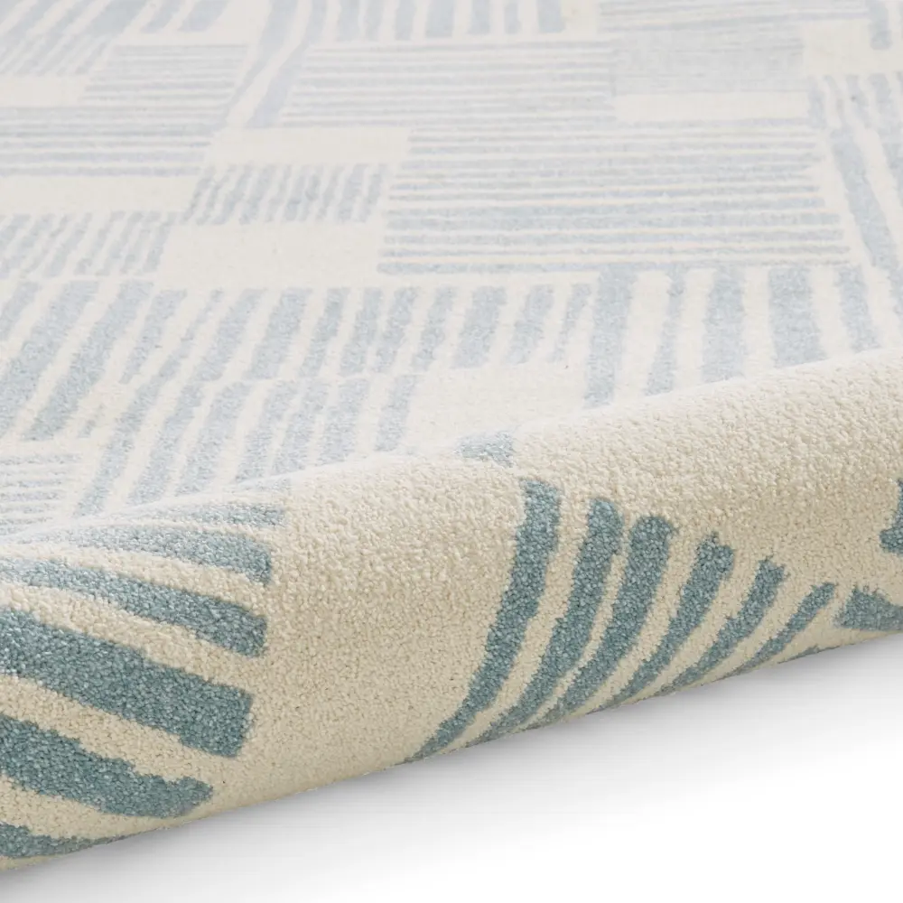 Catherine Lansfield Blocks Modern Abstract Blue Rug - Image 8