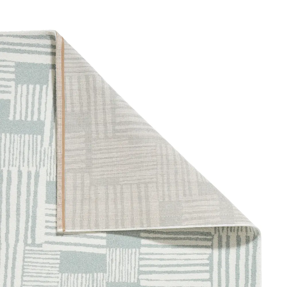 Catherine Lansfield Blocks Modern Abstract Sage Green Rug - Image 4