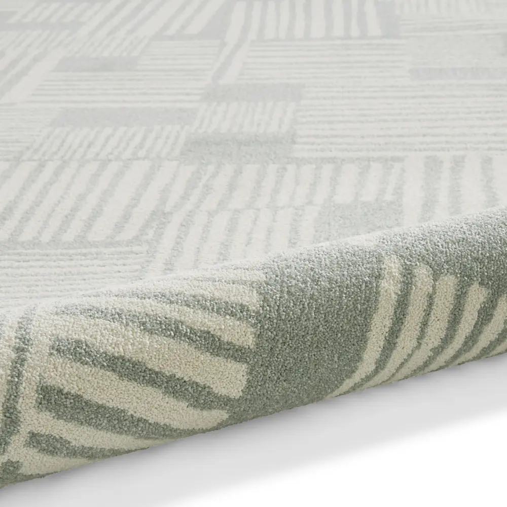 Catherine Lansfield Blocks Modern Abstract Sage Green Rug - Image 9