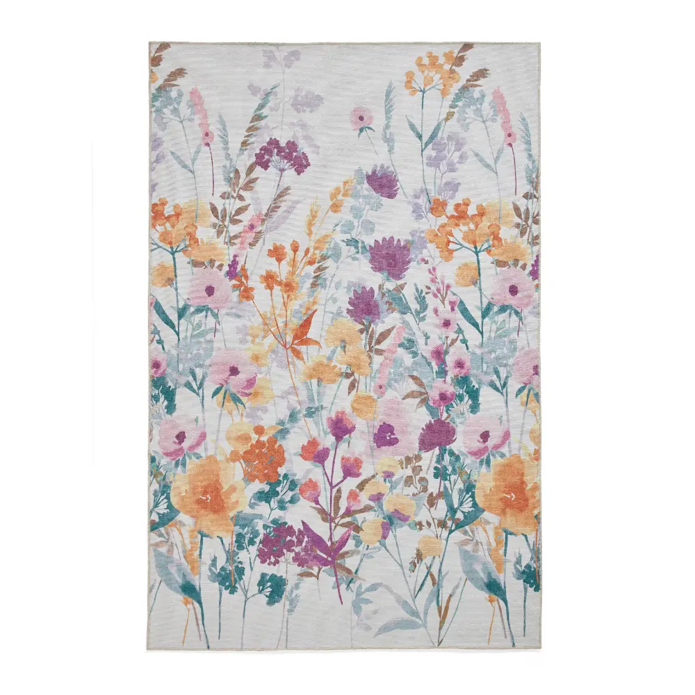 Catherine Lansfield Country Floral Yellow Rug - Image 3