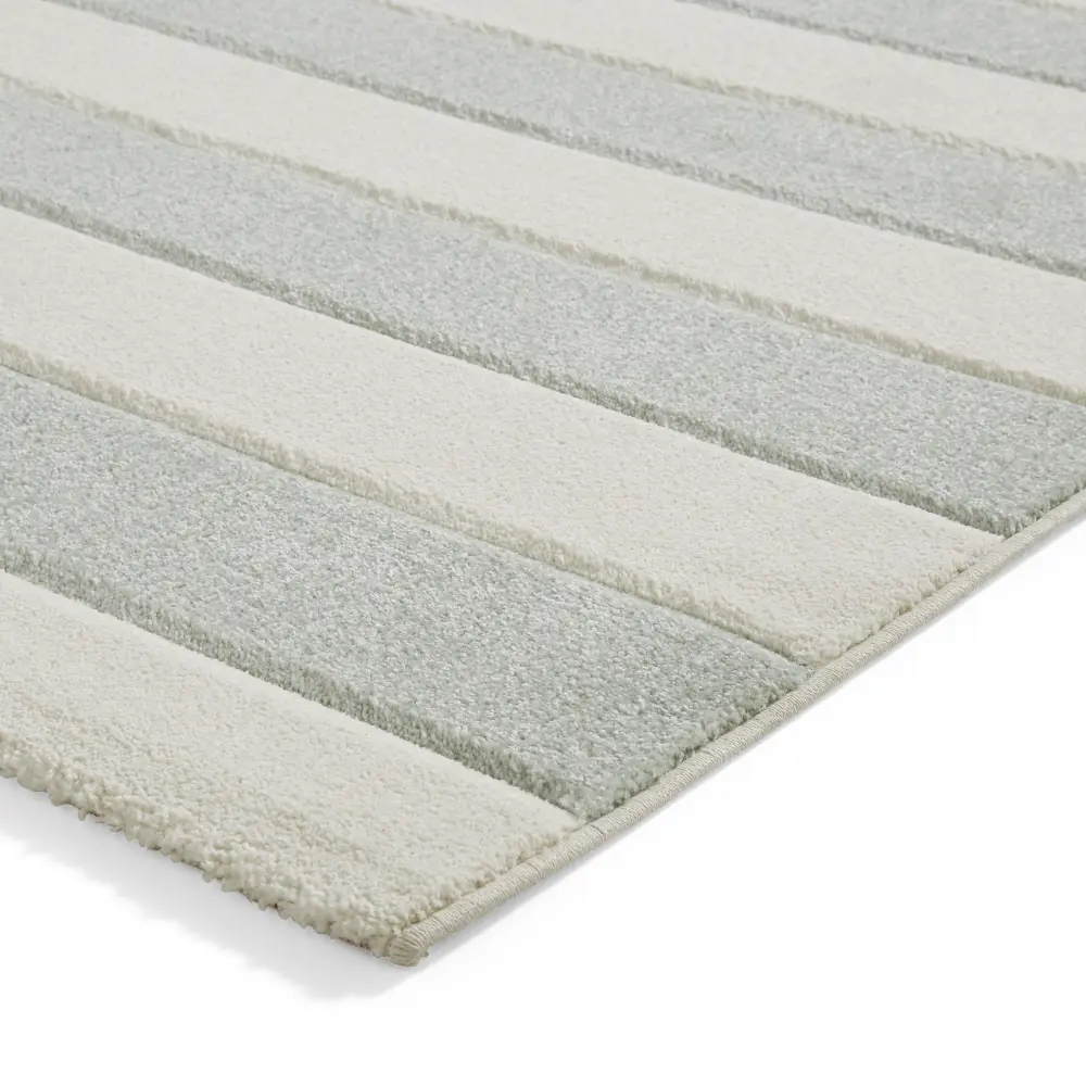 Catherine Lansfield Cove Stripe Modern Linear Sage Green Rug - Image 5