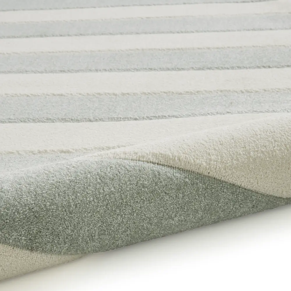 Catherine Lansfield Cove Stripe Modern Linear Sage Green Rug - Image 7