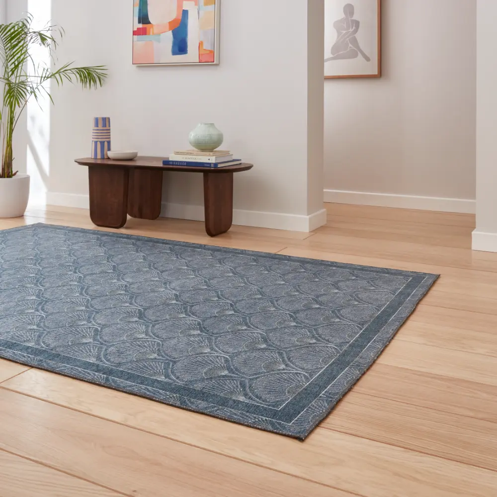 Catherine Lansfield Deco Peacock Washable Blue Rug - Image 2