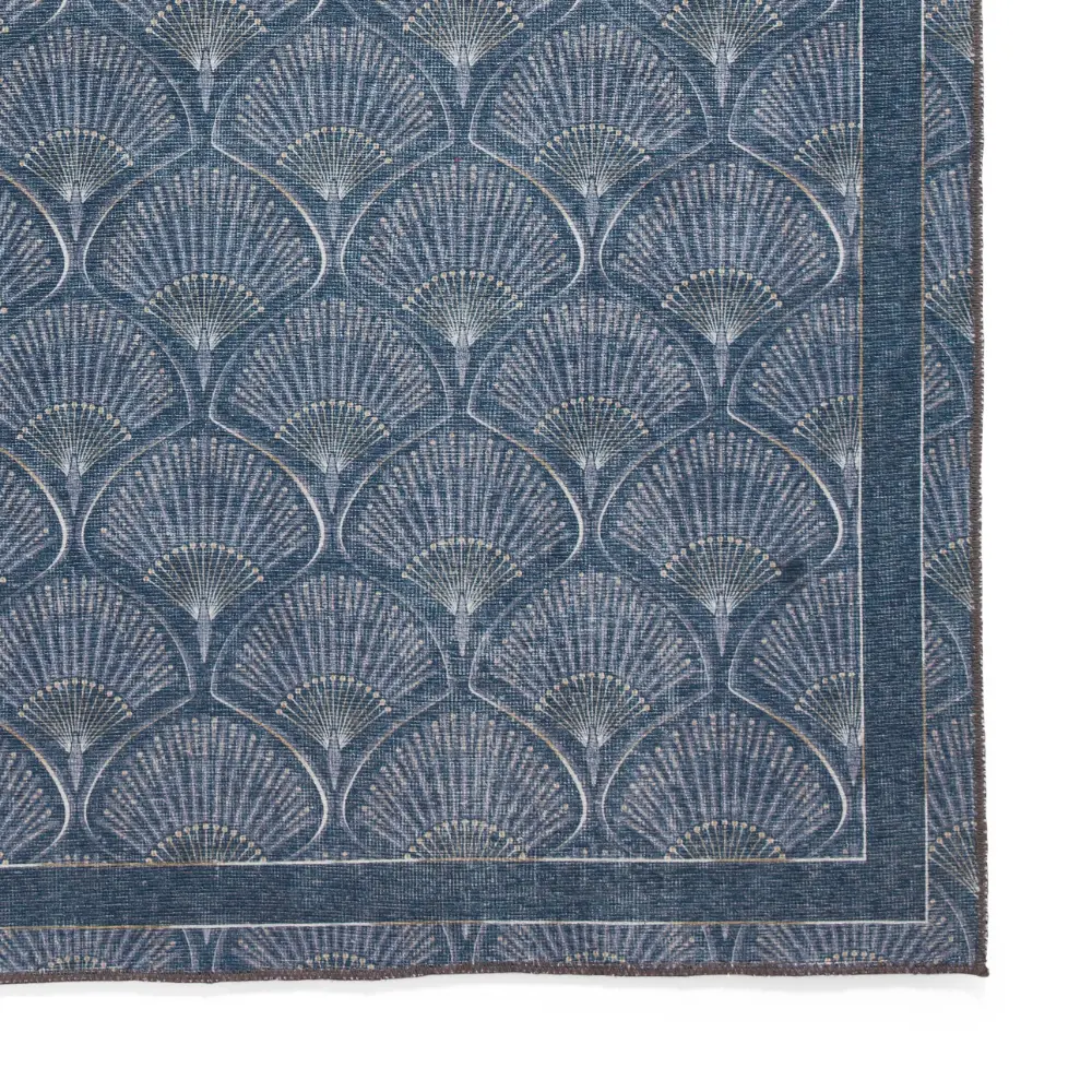 Catherine Lansfield Deco Peacock Washable Blue Rug - Image 3