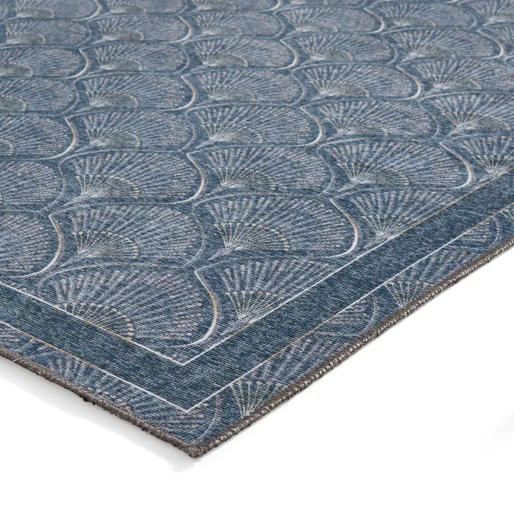 Catherine Lansfield Deco Peacock Washable Blue Rug - Image 5