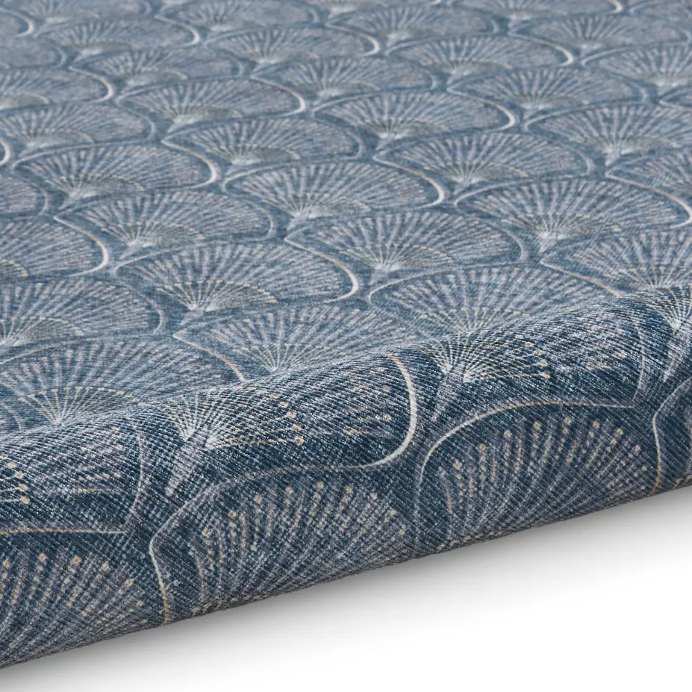 Catherine Lansfield Deco Peacock Washable Blue Rug - Image 7