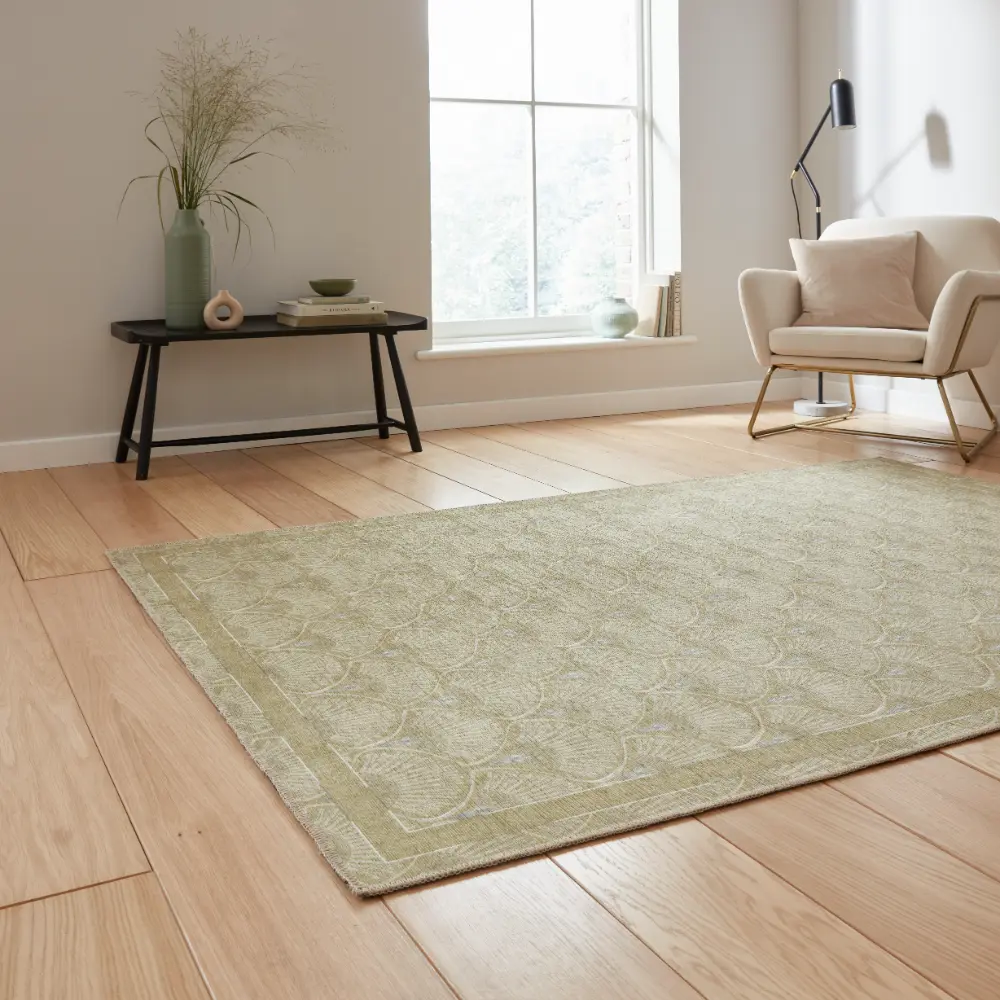 Catherine Lansfield Deco Peacock Washable Green Rug - Image 2