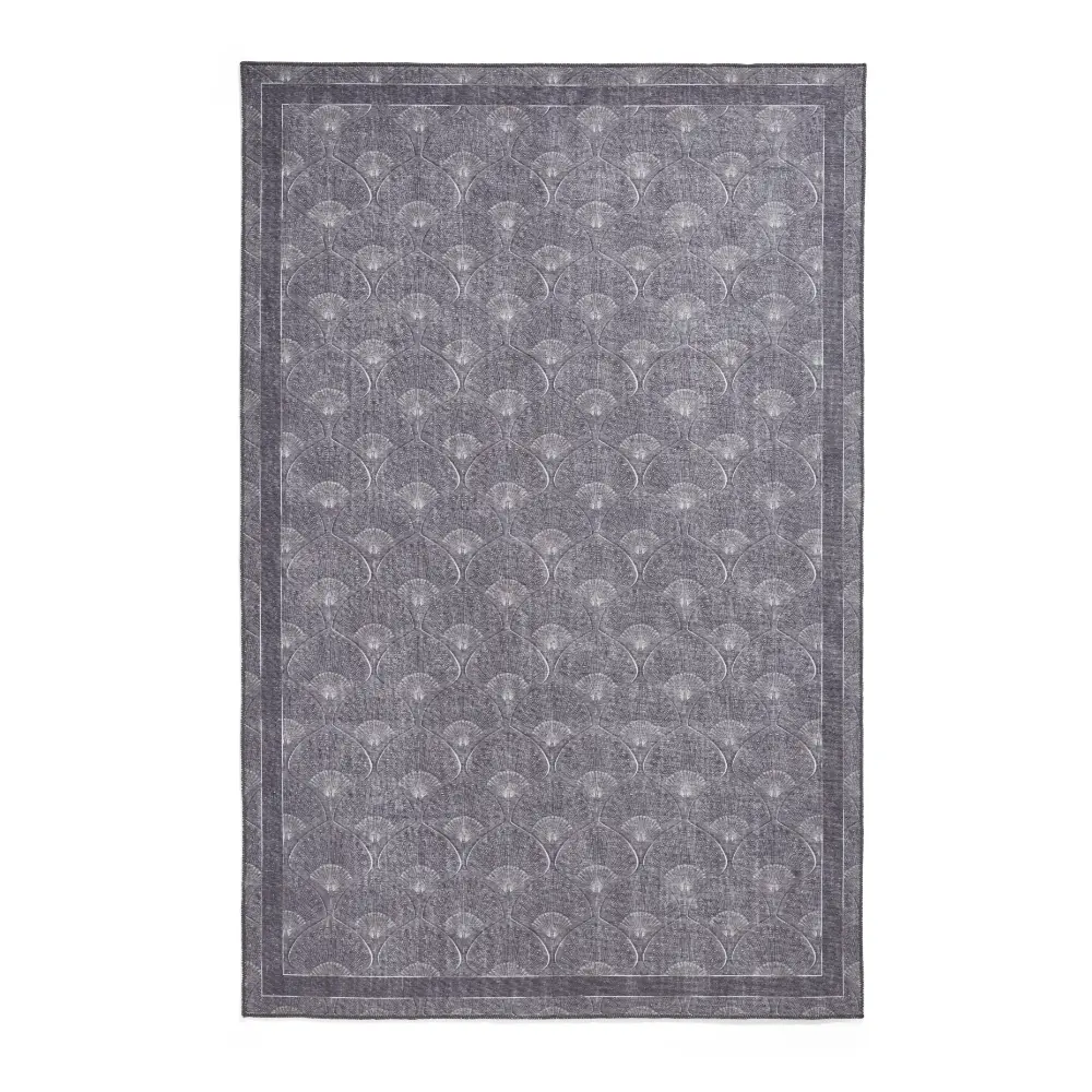 Catherine Lansfield Deco Peacock Washable Grey Rug - Image 3