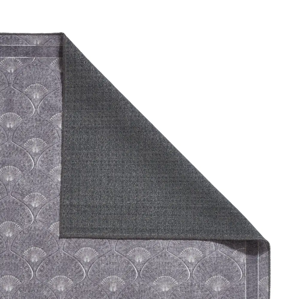 Catherine Lansfield Deco Peacock Washable Grey Rug - Image 4